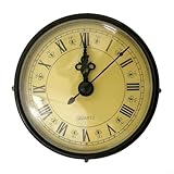 Vibsky Reloj de cuarzo negro de 80 mm con barrido silencioso para relojes personalizados, incluye esfera de números romanos, batería AA no incluida