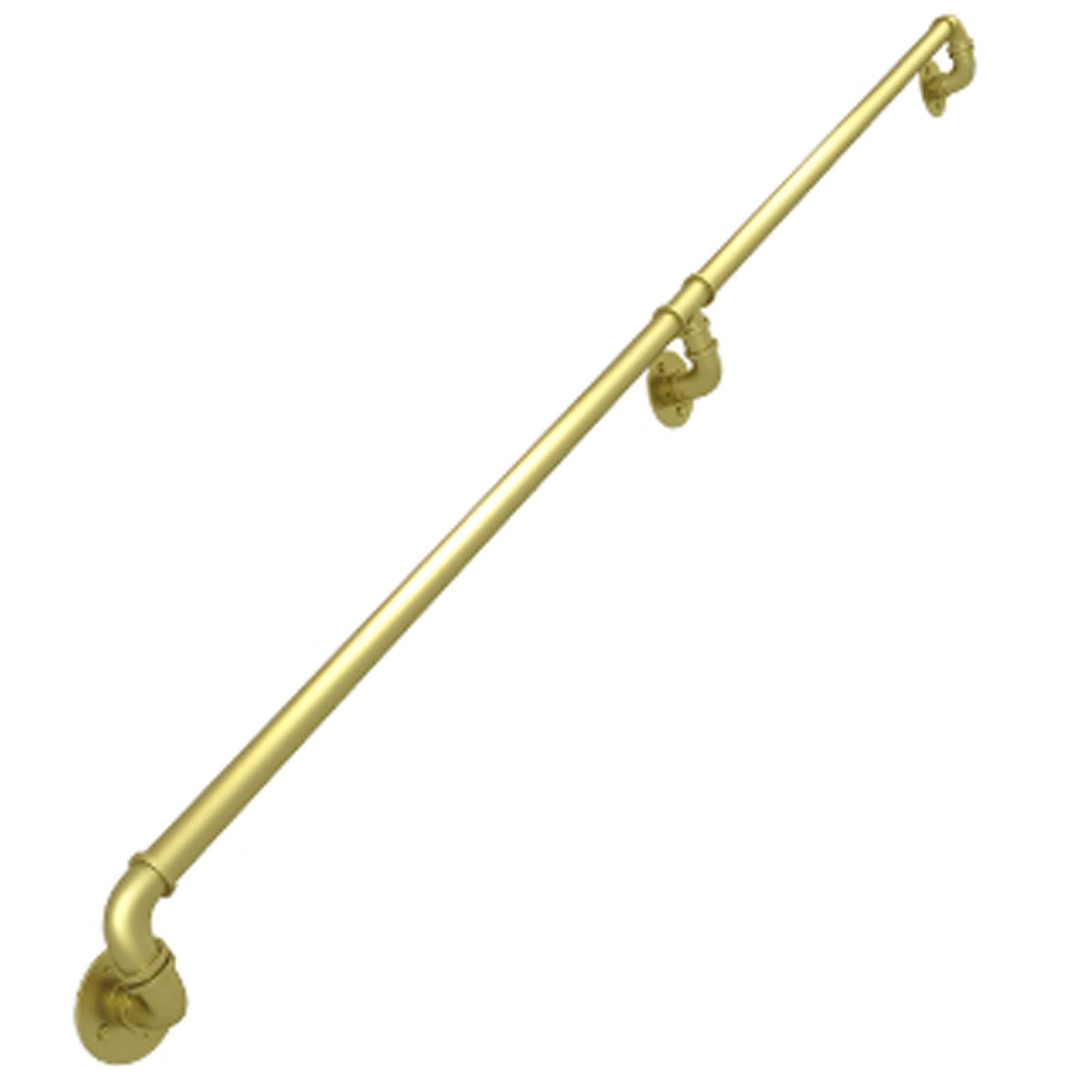 Staircase Handrails , Handrails for Indoor Stairs Galvanized Iron Pipe Stair Railing Non-Slip Wall Mount Hand Rail for Outdoor Indoor Stairs Porch Deck (1FT-20FT) ( Color : Gold , Size : 580cm(19ft) )