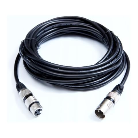 Jaras® Professional 25 foot Mic Cable Patch Cords-XLR Male to XLR Female Black High Grade Noise Free Microphone Cables Cover