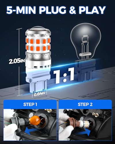 Marsauto Upgraded 3156 3157 Red LED Brake Bulbs, 3057 3056 4057 4157 Replacement with Projector for Tail Stop Parking Blinker Lights, 500% Brighter 27-SMD Pack of 2 - Image 6