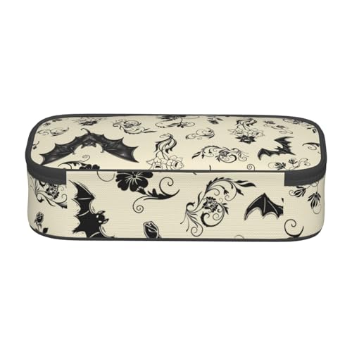 Image of Gothic Bat Pencil Case Aesthetic Large Capacity Pen Pouch | Storage Bag with Compartments for Travel School Office Organizer