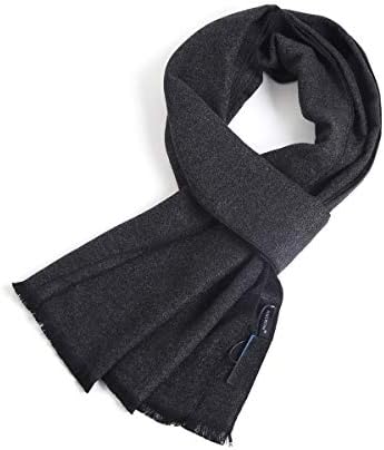 FULLRON Men Winter Scarf Cashmere Feel Scarves, Dark Grey