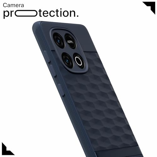 Image of Pikkme Back Cover for iQOO Neo 10 5G / Vivo Y300 GT 5G Soft Grip 3D Hexa Cube Texture Silicone Bumper Case (Blue)