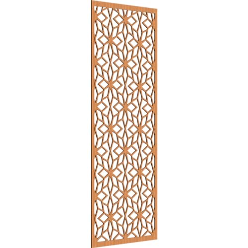 Image of 29 3 /8 inchW x 74 3 /8 inchH x 1 /4 inchT Lake Decorative Fretwork Wood Wall Panels, Cherry