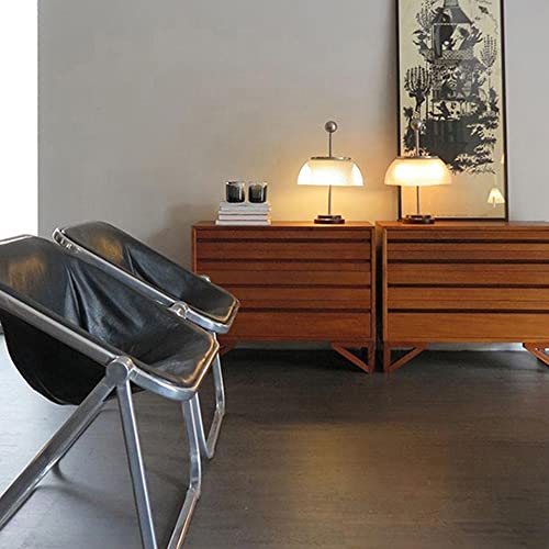 Lampada da comodino in vetro della metà del secolo, lampada da tavolo traslucida, lampada da tavolo laterale, con paralume in vetro e base in marmo, per camera da letto, soggiorno, studio dell'ufficio - Image 5