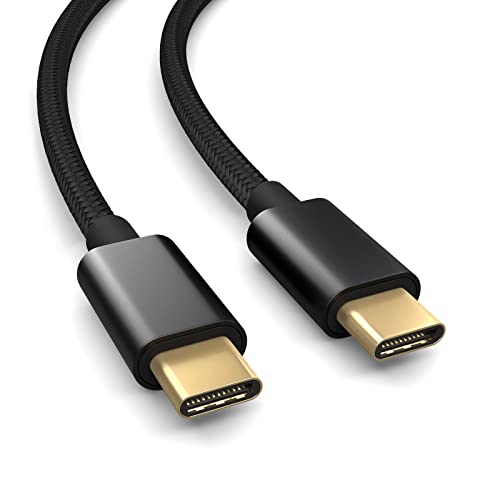 PAXO USB C auf USB C Kabel 1m, 10 Gbit/s (1,25 GByte/s), USB 3.2 Gen2 (3.0, 3.1), USB Typ C Ladekabel und Datenkabel, schwarz