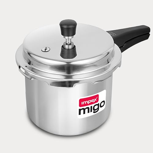 Image of Impex 3 Litre Stainless Steel Pressure Cooker | Outer Lid Induction Base Pressure Cooker | Induction and Gas Stove Competable | ISI Certified | 5 Year Warranty
