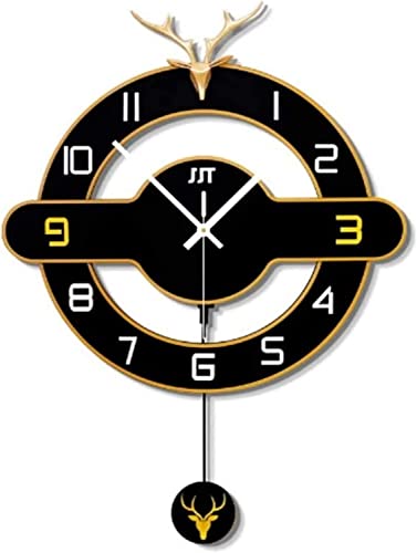 Horloge murale art moderne au design épuré avec lampe décorative murale haute finition