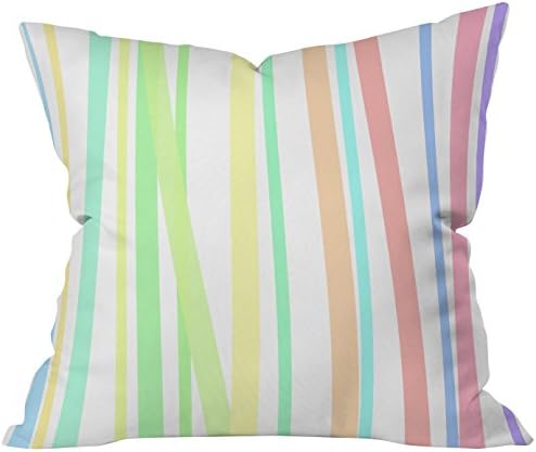 Deny Designs Lisa Argyropoulos Pastel Rainbow Stripes Throw Pillow, 18 x 18