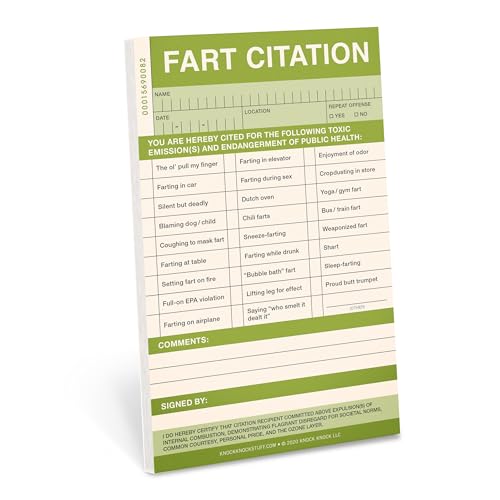 Knock Knock Fart Sticky Citation Pad