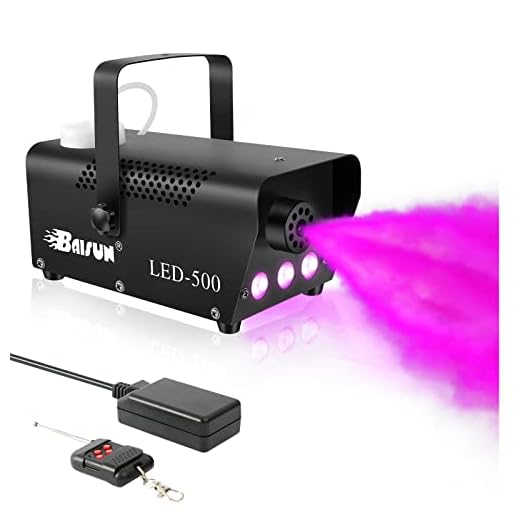 Fog Machine With LED Lights Baisun 500W Wireless Remote Control Smoke Machine For Wedding Christmas Halloween Birthday Party