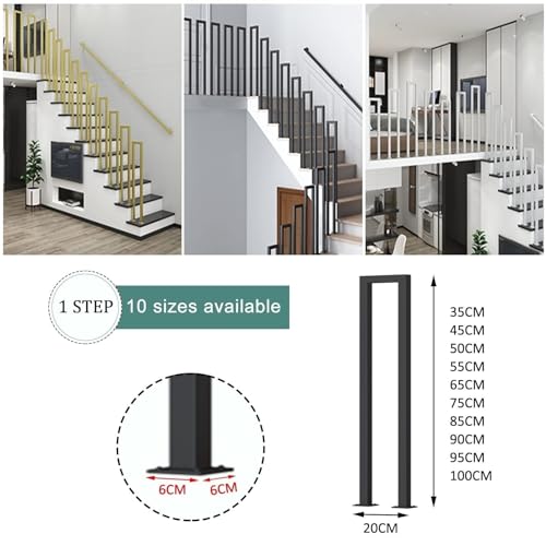 Rambarde d'escalier en métal fer forgé rétro intérieur extérieur kit - 3