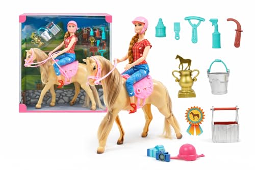 Image of Lyla Alia Horse Paradise Doll Set - 33 cm Horse Riding Doll with Saddle & 10+ Accessories | Equestrian Role Play Toy for Girls Age 3+
