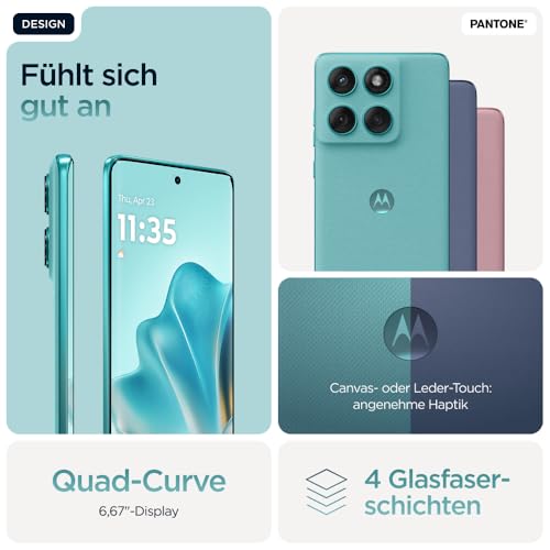 Motorola Edge 60 Fusion Smartphone (6,67“-Super-HD-Display, 50-MP-Kamera mit Moto AI, 8/256 GB, 5200 mAh, Android 15) Pantone Amazonite, inkl. Schutzcover + Handyhalter – speziell bei Amazon – Bild 5