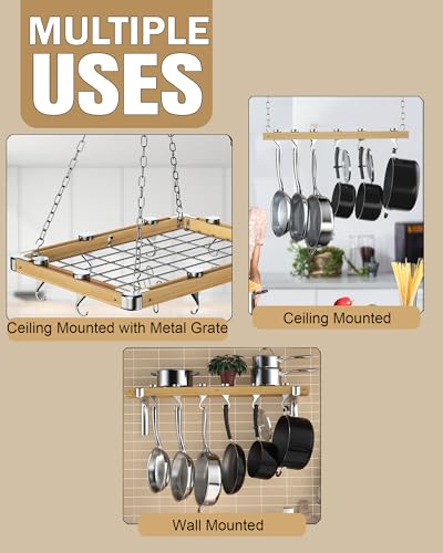 Cooks Standard 02567 Pot Rack Solid Cast Swivel Hooks, Aluminum, Silver, Set of 4 - Image 4