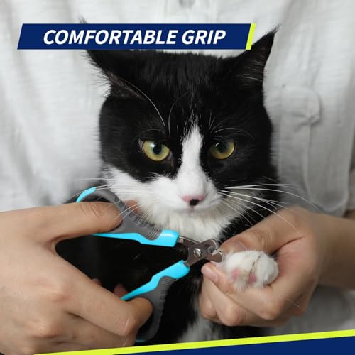 Image of WePet Pet Nail Clippers U07.1, Professional Claw Trimmer, Bended Scissor Special for Cats, Kittens, Dogs, Puppies, Small Animals, Grey /Maya Blue