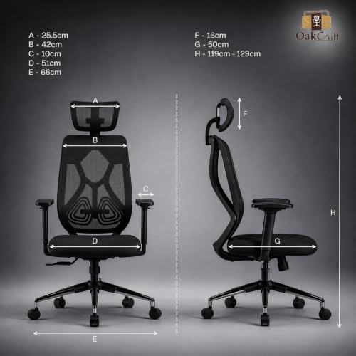 Image of Oakcraft Ergonomic Office Chair with Multi-Lock Tilt, Seat Slider & Dynamic Lumbar Support