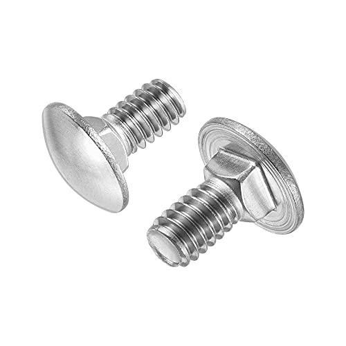 Image of uxcell 1 /4-20x1 /2 Carriage Bolt Round Head Square Neck 304 Stainless Steel 50pcs
