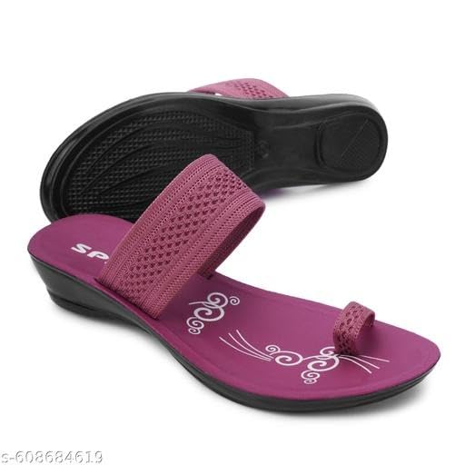 Image of Women's Stylish Solid Colour Flip Flop Slippers Comfortable,Lightweight,Versatile Styling Sl378