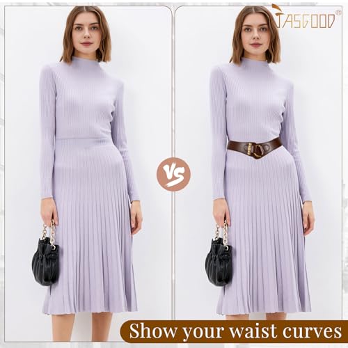 JASGOOD Women's Vintage Stretchy Waist Belt Elastic Wide Waistband for Dresses3