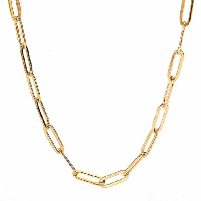【美品・直営店購入】20inch5MM OPEN-LINK NECKLACE Buy Oralia Golden Paperclip Link Chain Necklace For Unisex Perfect