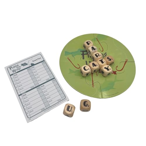 Fishing for Words, Dice Game, Word Game, Travel Game, Family Game, Bar Game, 2 to 4 players, ages 8 and up, Green - Thumbnail 5