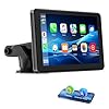 Lamto sans Fil CarPlay pour Apple Car Play &Android Auto,Écran Tactile IPS de 7 Pouces Voiture Stéréo,ecran carplay Voiture,Autoradio Portable avec Mirror Link/Bluetooth/Siri/Goo-gle GPS Navigation