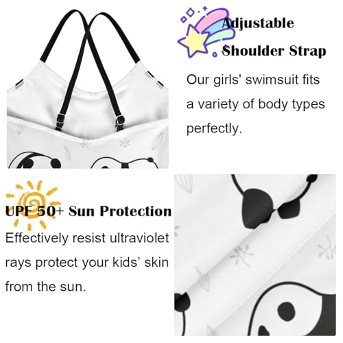 Image of Girls one Piece Swimsuit Summer UPF 50+ Quick Dry Beach Bathing Suit with Straps Swimwear 3-10 Years