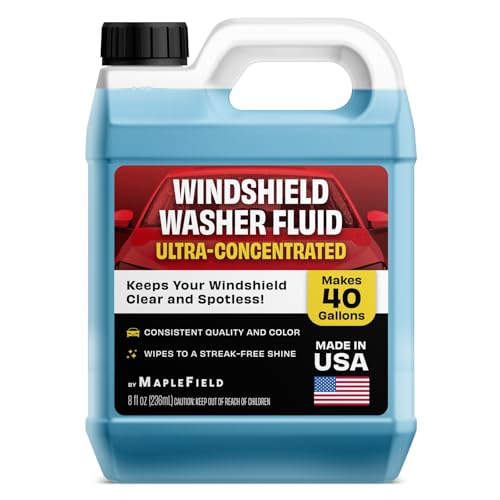 Maplefield Windshield Washer Fluid Concentrate - 8 Fl Oz, Makes 40 gal - All-Season Streak-Free...