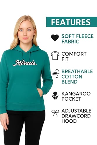 Image of Raves Womens Stylish Printed Hoodie | Trendy Cotton Fleece Hooded Sweatshirt for Women & Girls | Full Sleeve Winter Wear Pullover