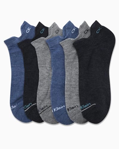 Image of Calvin Klein Mens 6 Pack Cushioned Low Cut Tab No Show Socks
