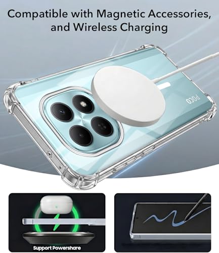 Image of Jkobi Shockproof Crystal-Clear Back Cover for Poco M8 5G (Magsafe Wireless Support | Drop & Camera Protection | Hard Polycarbonate)