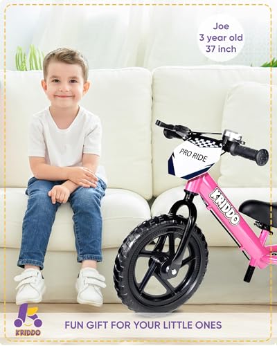 Image of KRIDDO Pro Toddler Balance Bike 2+ Year Old with Hand Brake and Kickstand