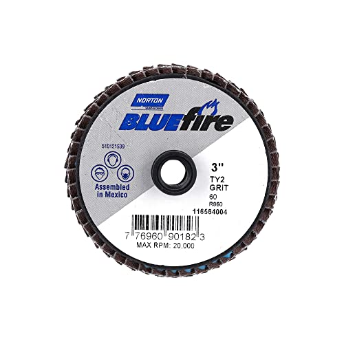 Flap Disc, Med, Grit 60, TY 2, 3in, Bluefire (10 Pieces)