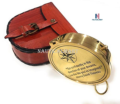 Brújula de Bolsillo de Latón con Estuche de Cuero miniatura 4