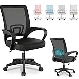 JUPPLIES Silla Escritorio Ergonomica - Silla Oficina con Apoyo Lumbar, Ruedas Giratorias 360° Soporta hasta 110kg