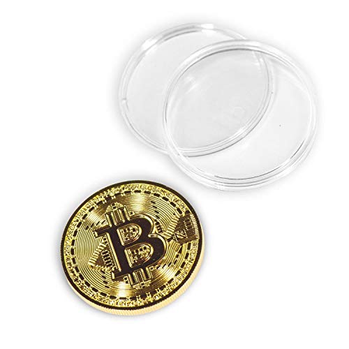 10 pcs bitcoin coin souvenir with coin case physical bitcoin collection gold plated bitcoin for commemoration crypto currency coin btc for gift gold bitcoin tokens
