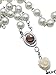 Nazareth Store White Pearl Beads Rosary Roses Mystery Beads Prayer Necklace Our Rose Lourdes Medal and Cross Crucifix