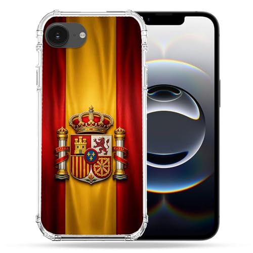 Coque renforcée iPhone 17e motif voyage drapeau Espagne en silicone TPU