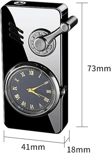 Encendedor a prueba de viento con llama de soplete, metal negro miniatura 7