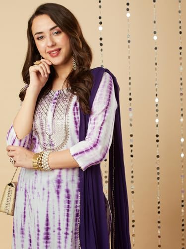 Image of GoSriKi Women's Rayon Viscose Straight Printed Kurta with Pant
