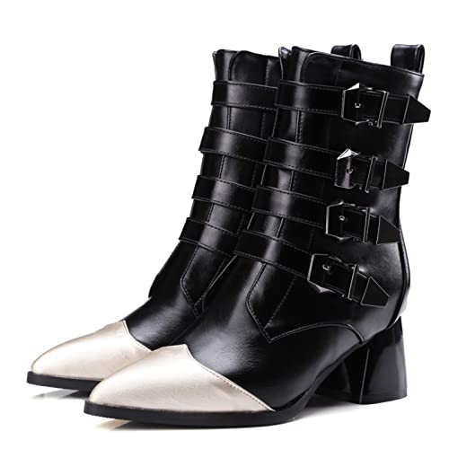Bottines vintage pour femme à talon haut de 6cm avec boucle élégante