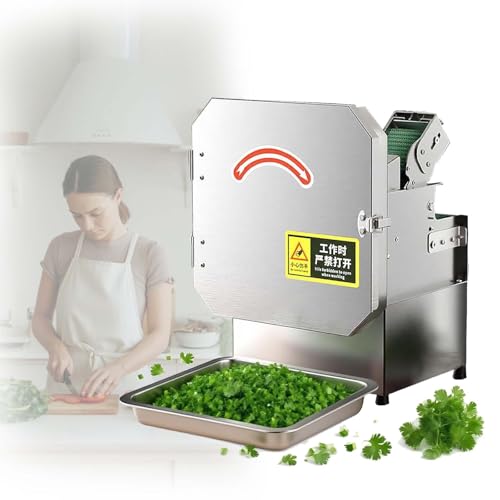 EPIKNOWEE Picadora de verduras eléctrica ajustable. Picadora de cebolla y jengibre con control de grosor de 1,5-35 mm y 200 W para cebolletas, judías y apio. Para uso doméstico y en restaurantes.