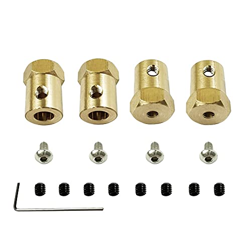 4PCS 5mm to 12mm Brass Combiner Wheel Hub Hex Adapter for WPL B14 B16 B24 B36 C14 C24 MN D90 D91 RC Car Spare Parts