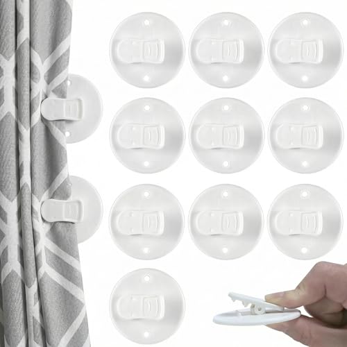 10 Stück Duschvorhang Clips Schutz Spritzschutz, Selbstklebende Duschvorhang Halterung Winddichte Spritzhalter