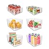 JungBär ® Koelkast-organizer, set van 6 (4 grote en 2 medium), hoogwaardige opbergbox voor keuken met handgreep, robuuste en doorzichtige organizer, keuken, ideaal voor eetkamer, badkamer en bureau
