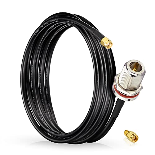 Bingfu Antena Lora Cable Extensión Cable RG58 Baja Pérdida 3 Metros N Hembra a RP-SMA Macho con Adaptador SMA Macho para Enrutador Inalámbrico Lora Nebra RAK Bobcat Helium Hotspot HNT Miner Antenna