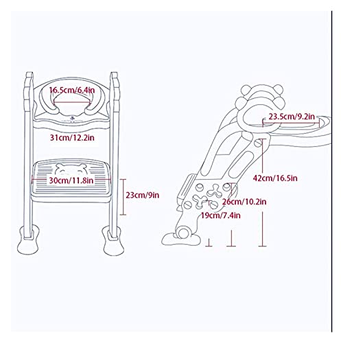 Paarse potty-zittoilet met ladder kitten patroon verstelbare toiletzitting met stap kruk, tot 60 kg, trainer toilet for… - Afbeelding 8