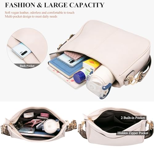 Image of Long Keeper Crossbody HandBags - Women Trendy Hobo Bag with Guitar Strap Casual Vegan Leather Shoulder Bag Purses