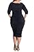 LaSuiveur Women's Plus Size Dresses Sexy Plunge V Half Sleeve Ruched Midi Dress XL Black